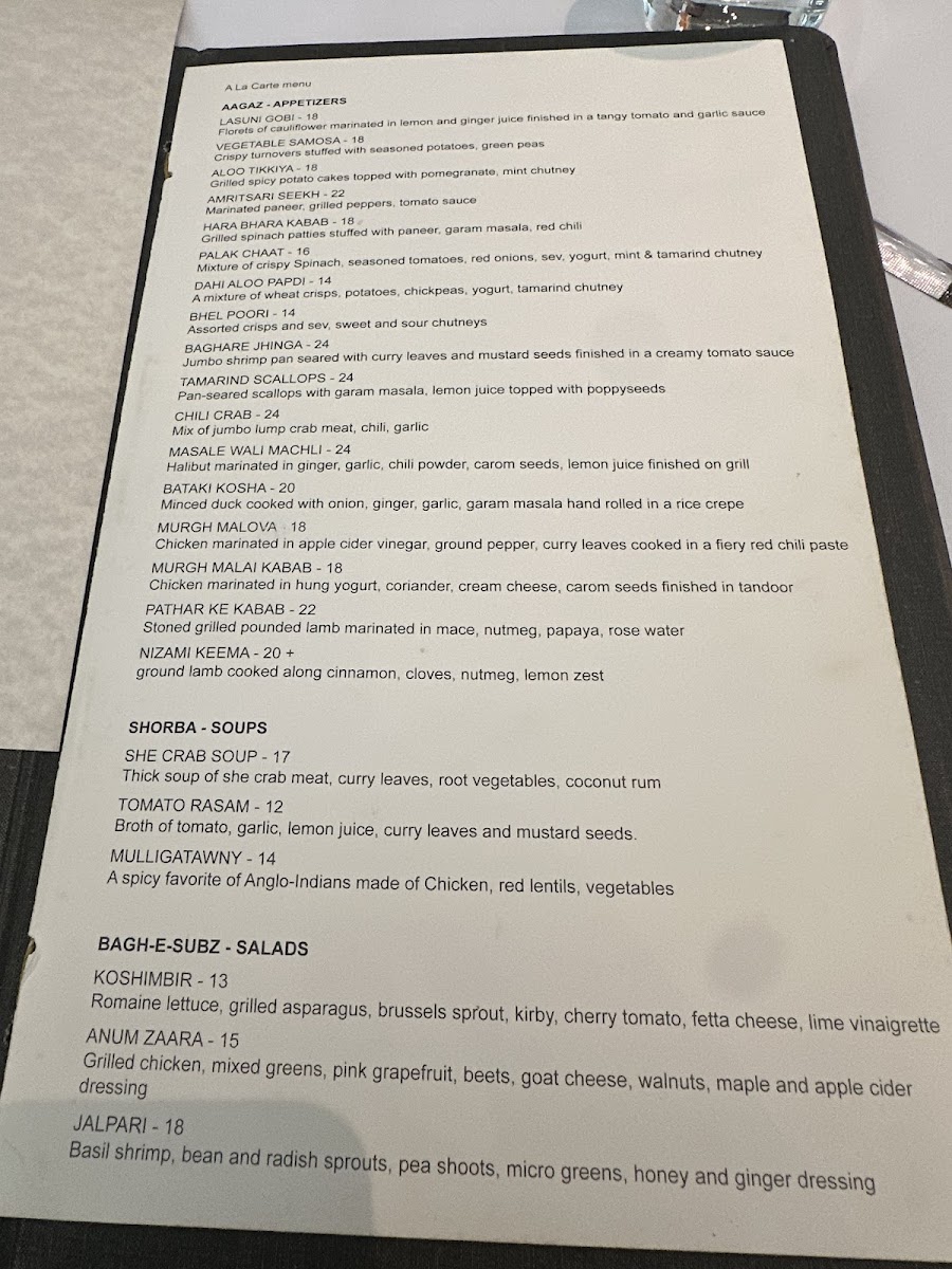 Tamarind Tribeca Menu - Image 1